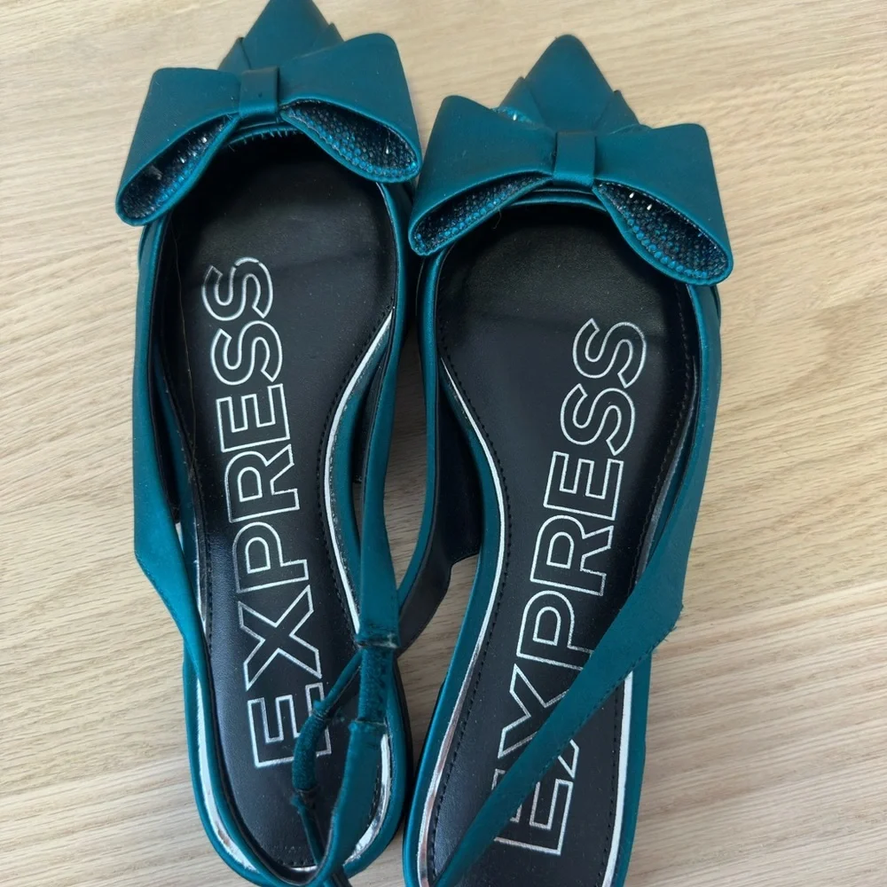NEW Express teal sling back flats size 7 - Picture 3 of 5